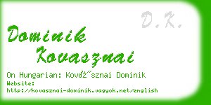 dominik kovasznai business card